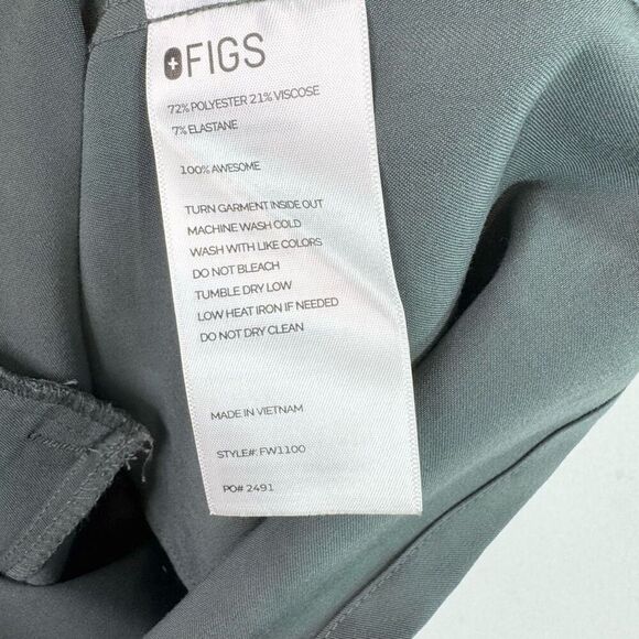 Figs Casma Crub Top Womens XS Green Sage Technical Collection Shirt - Picture 5 of 7